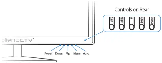 aliendvr LCD727 CCTV LCD Screen - Controls