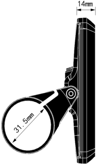Yolin YL80C E-Bike Display - Dimensions s ide View