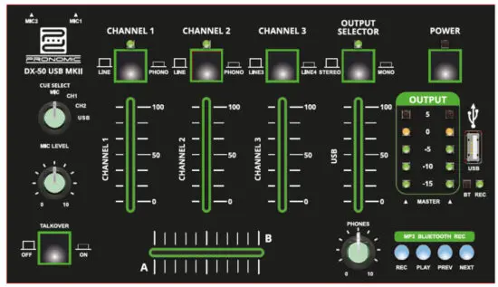 PRONOMIC DX 50 USB MKII DJ Mixer mit USB Recording