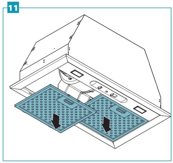 falmec FISAB22B3SS Sabina Potenza 22m Inch Scotch Brite Stainless Steel Insert Range Hood - 16