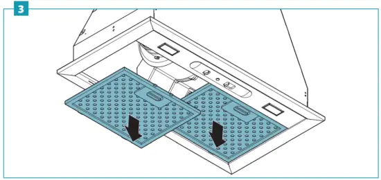 falmec FISAB22B3SS Sabina Potenza 22m Inch Scotch Brite Stainless Steel Insert Range Hood - 8