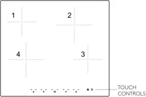 CERAMIC COOKTOP SURFACE LAYOUT