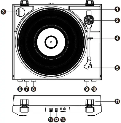 Audizio RP310 Record Player HQ Black - Product Overview 1
