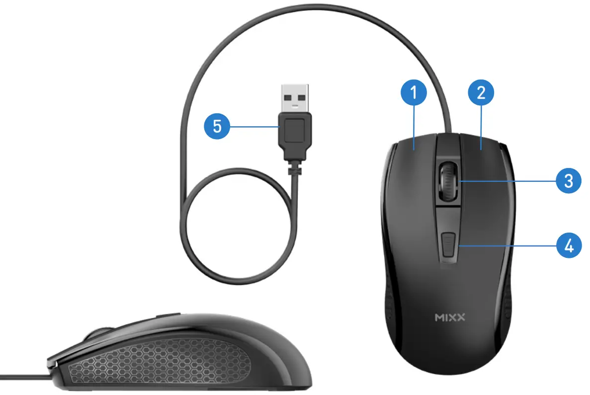 MIXX HTG01 Point Optical Wired Mouse - Wired Mouse