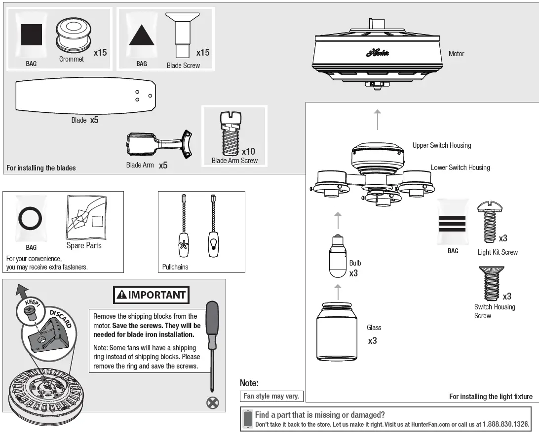 Hunter 51593 Crown Canyon II Ceiling Fan fig 3