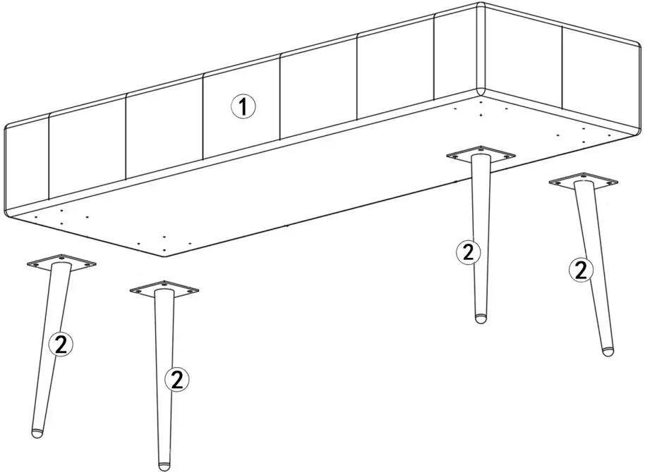 MIERES WYW368430925 Tufted Bench Ottoman - Fig 1
