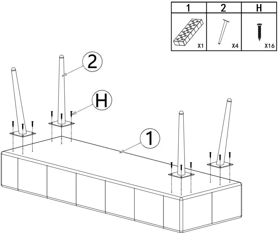 MIERES WYW368430925 Tufted Bench Ottoman - Fig 3