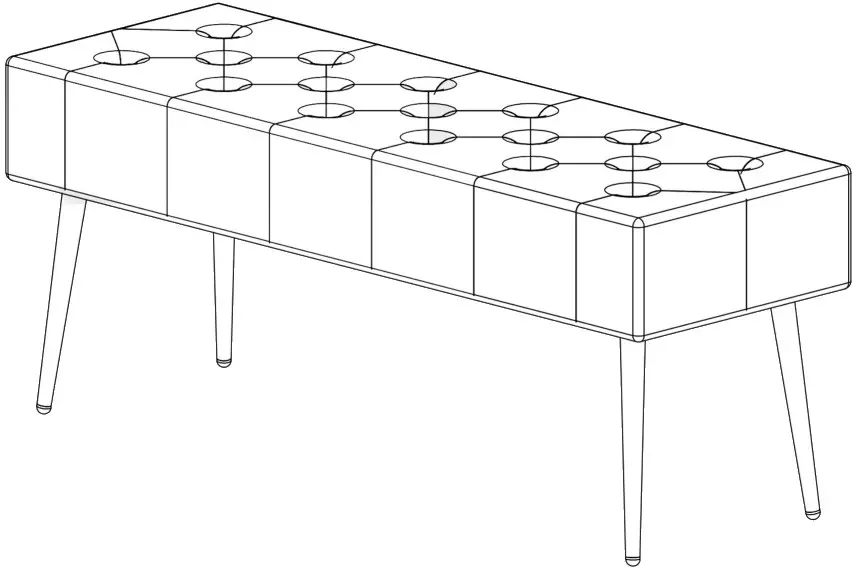 MIERES WYW368430925 Tufted Bench Ottoman