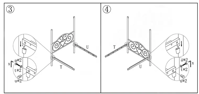 HOMEDEPOT 748F-BK-HD Black Metal Canopy Bed Full Size - 2