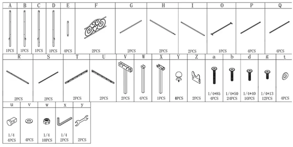 HOMEDEPOT 748F-BK-HD Black Metal Canopy Bed Full Size - part loist