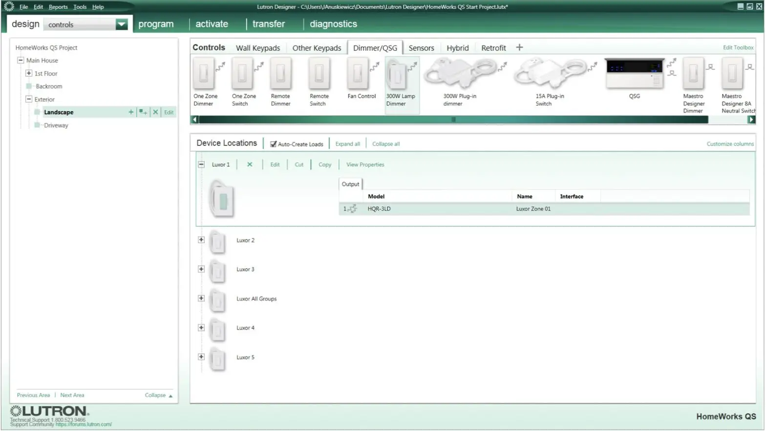 LUXOR Lutron Homeworks QS Software - Adding Devices 3