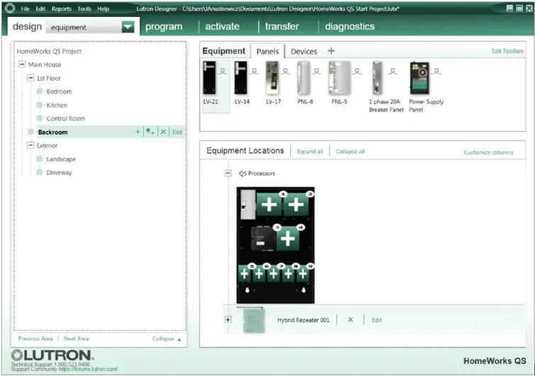 LUXOR Lutron Homeworks QS Software - System Requirements