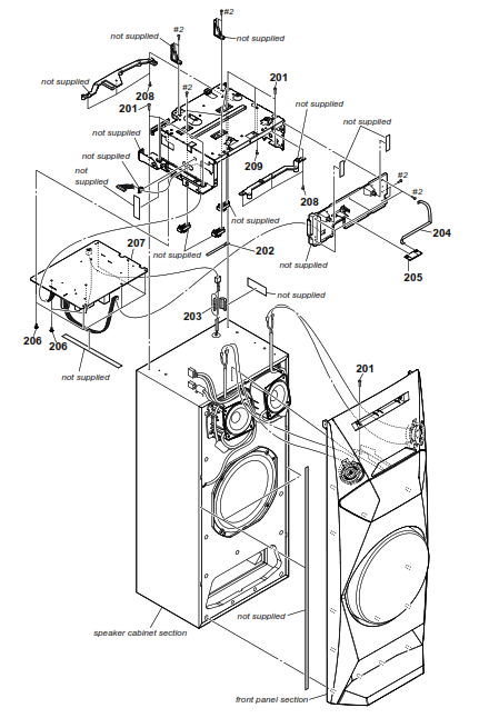 SONY MHC V3 Floor Standing Speakers System - CHASSIS