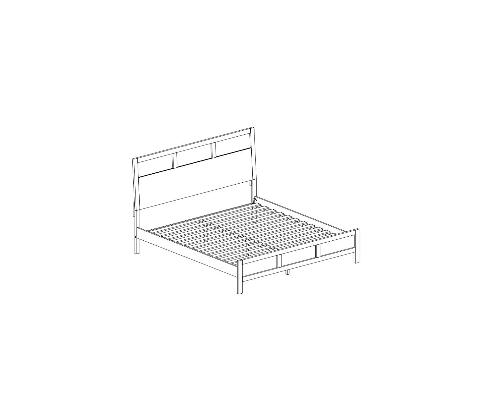 Gojane Wf291489aap Wood Frame Queen Classic Platform Bed Instruction Manual