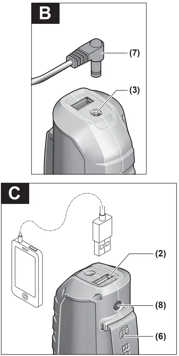 BOSCH GAA 10 8V 21 Professional USB Charging Adapter - fig 2