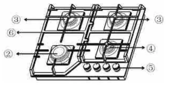 vatti GU01460G Built in Gas Hobs - fig