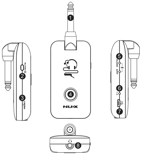 NUX MP-2 Mighty Plug Guitar and Bass Amp Modeling Earphone Amplug - Fig 1