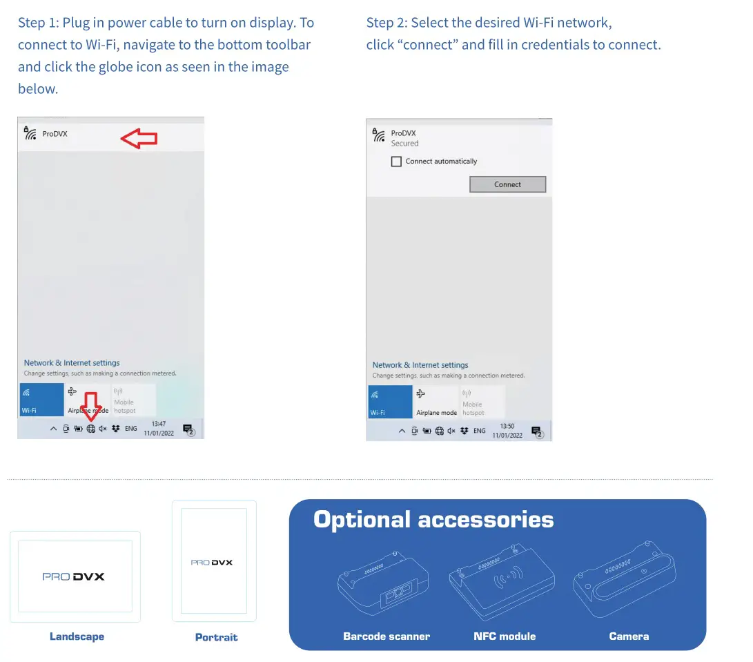 PRODVX IPPC-15-6000 15 Inch Intel Touch Panel PC - Quick connection settings