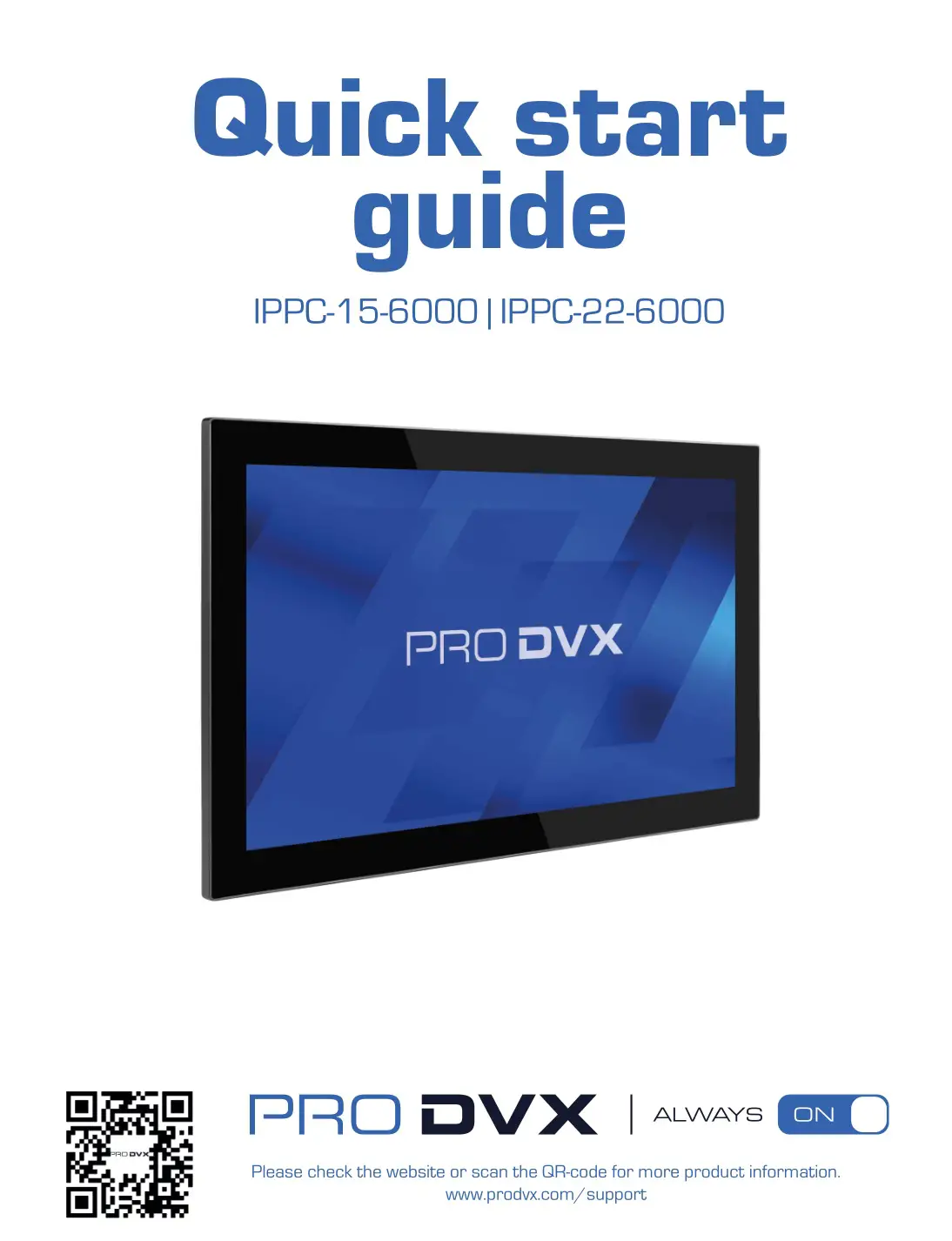 PRODVX IPPC-15-6000 15 Inch Intel Touch Panel PC User Guide