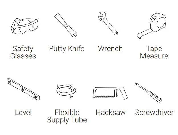 Swiss Madison 0.8 GPF One-Piece Toilet Installation Guide - TOOLS & MATERIALS