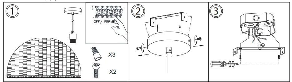 Dainolite-PRL-161P-Pourel-Natural-Transitional-Dome-Pendant-Light-FIG2