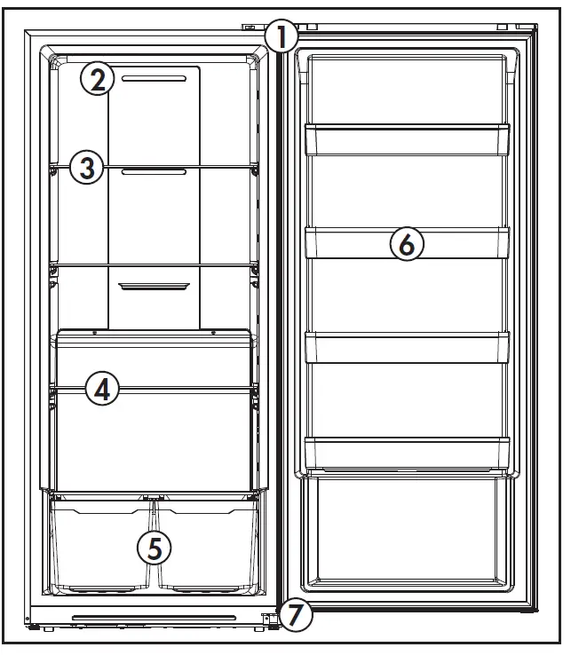 Danby DUF206E1WDD, DUF206E1SSLDB Convertible Upright Fridge and Freezer 1