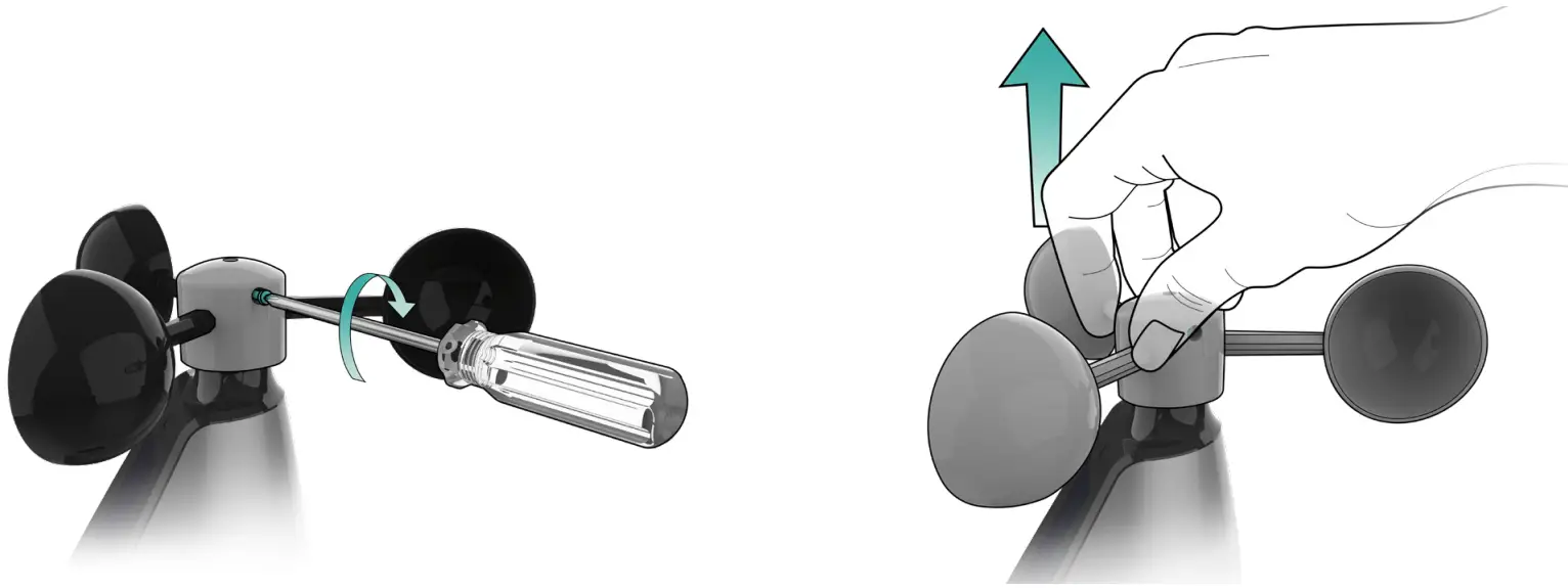 LA CROSSE TECHNOLOGY WVLTV WSDR1 Replace Wind Cups or Directional Vane on Cyclone and Glide Sensors - FIG 3