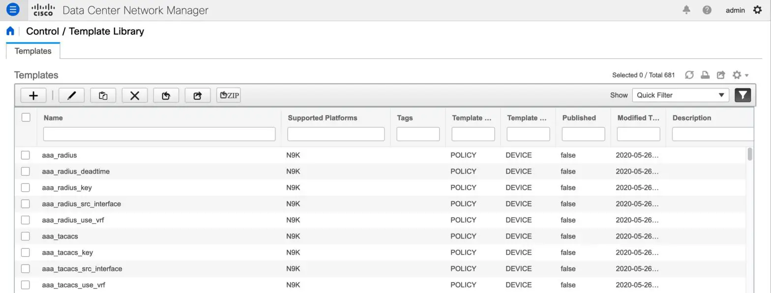 cisco DCNM Classic LAN Deployment - Classic LAN Templates in LAN Fabric 1