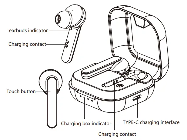 RoHS WSG-T3 Wireless Earbuds - Product