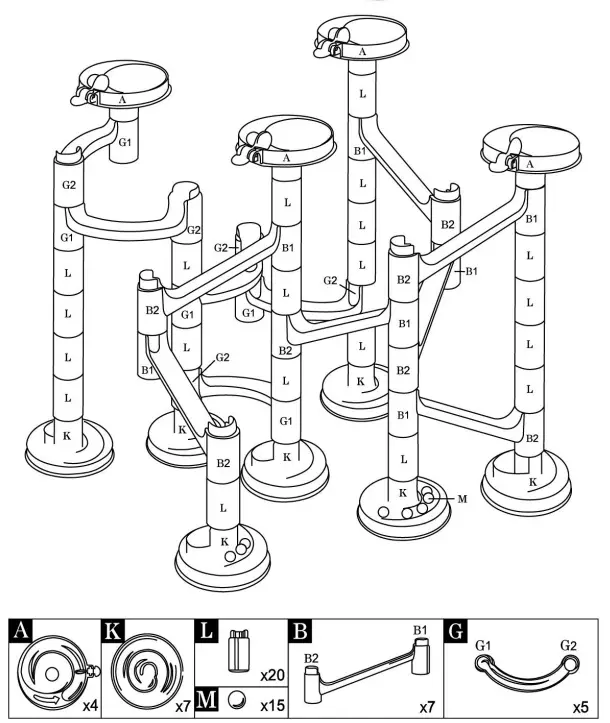Kmart 42232605 Marble Race Track 1