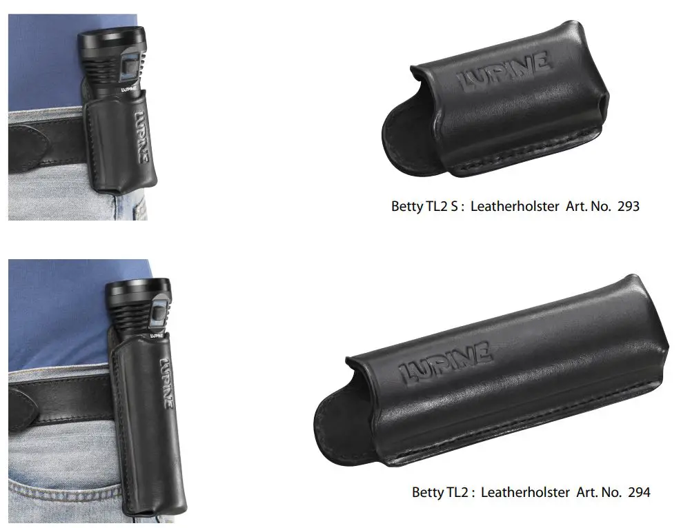 LUPINE Betty TL2 Flashlight Instruction Manual - Holsters