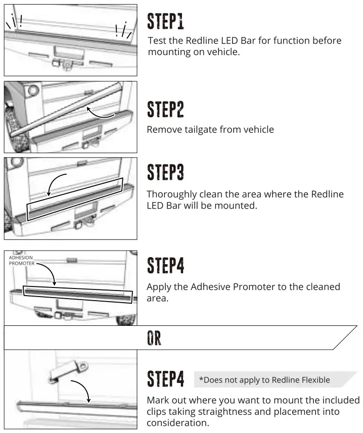 RedLine Tailgate LED Tailgate Light Bar - INSTALLATION 1