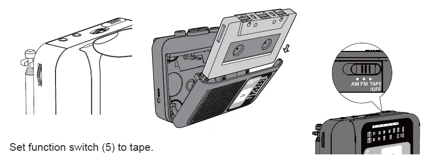 RETEKESS TR606 Portable AM FM Cassette Player and Recorder-4