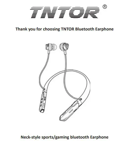 TNTOR TEB-1 Bluetooth Earphone User Manual