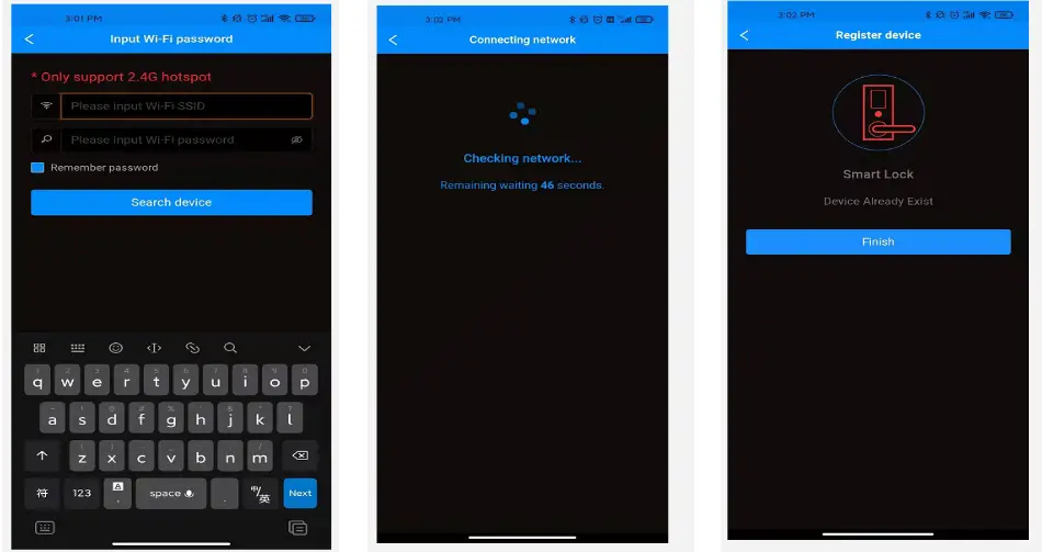 LAiU Q7S Fingerprint Password Smart Lock - Application Registration 3