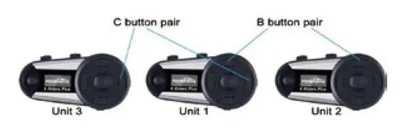 Pairing Three V6 Plus headsets and talk