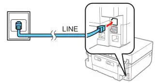 EPSON Small in One Printer - Connect the fax line