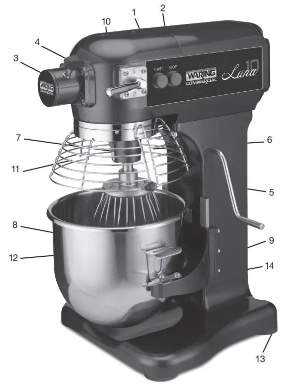 WARING COMMERCIAL WSM10L 10 Quart Stand Mixers -fig1