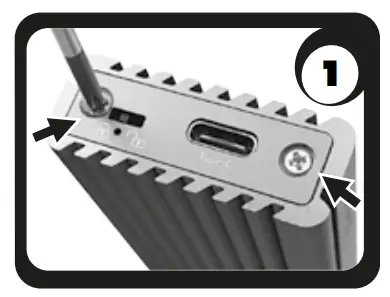 ICY BOX IB 1817MC C31 External Type C Enclosure for M.2 NVMe - parts 1