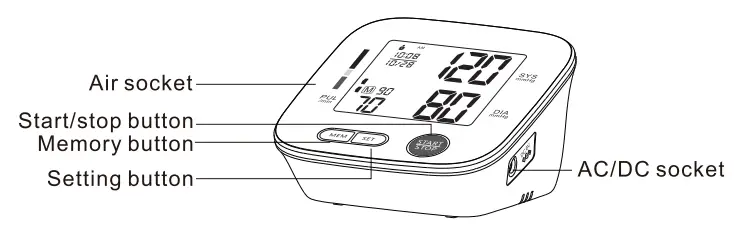 Smilecare U80H Upper Arm Electronic Blood Pressure Monitor Instruction Manual - Body