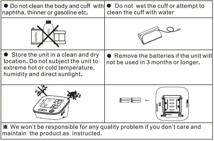 Smilecare U80H Upper Arm Electronic Blood Pressure Monitor Instruction Manual - Maintenance
