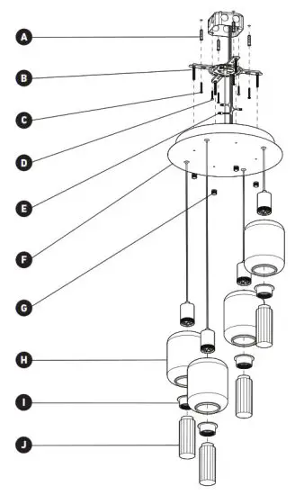 artika PDT4-CG 4-Light LED Pendant - fig 1