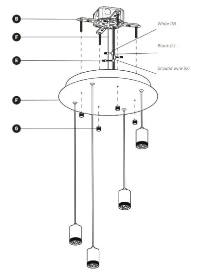 artika PDT4-CG 4-Light LED Pendant - fig 7