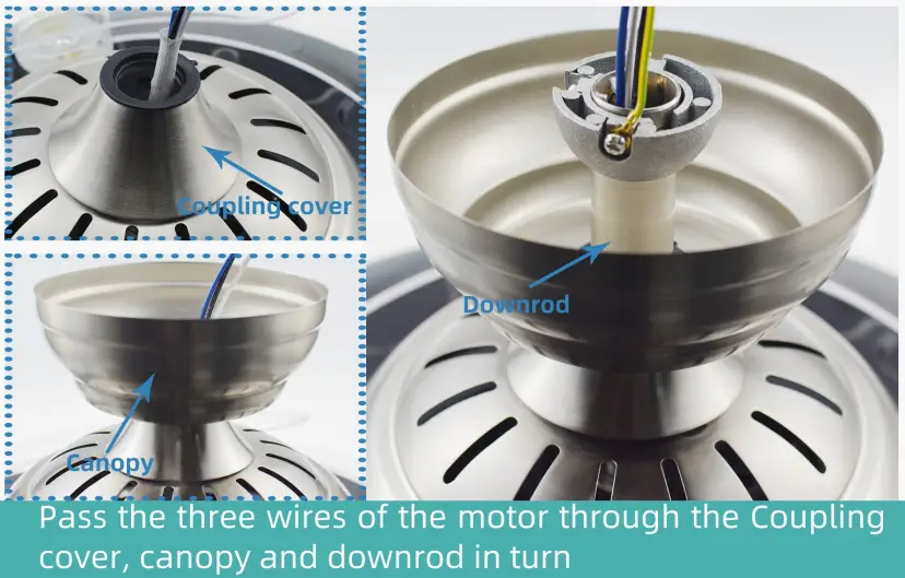 INSTALL CEILING FAN DOWNROD COUPLING COVER AND CANOPY 2