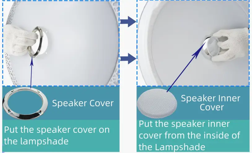 INSTALL THE SPEAKER IN THE LAMPSHADE 1