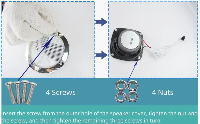 INSTALL THE SPEAKER IN THE LAMPSHADE 2