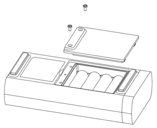 The SP-350 battery compartment