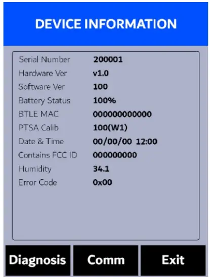 Device Information and Diagnosis