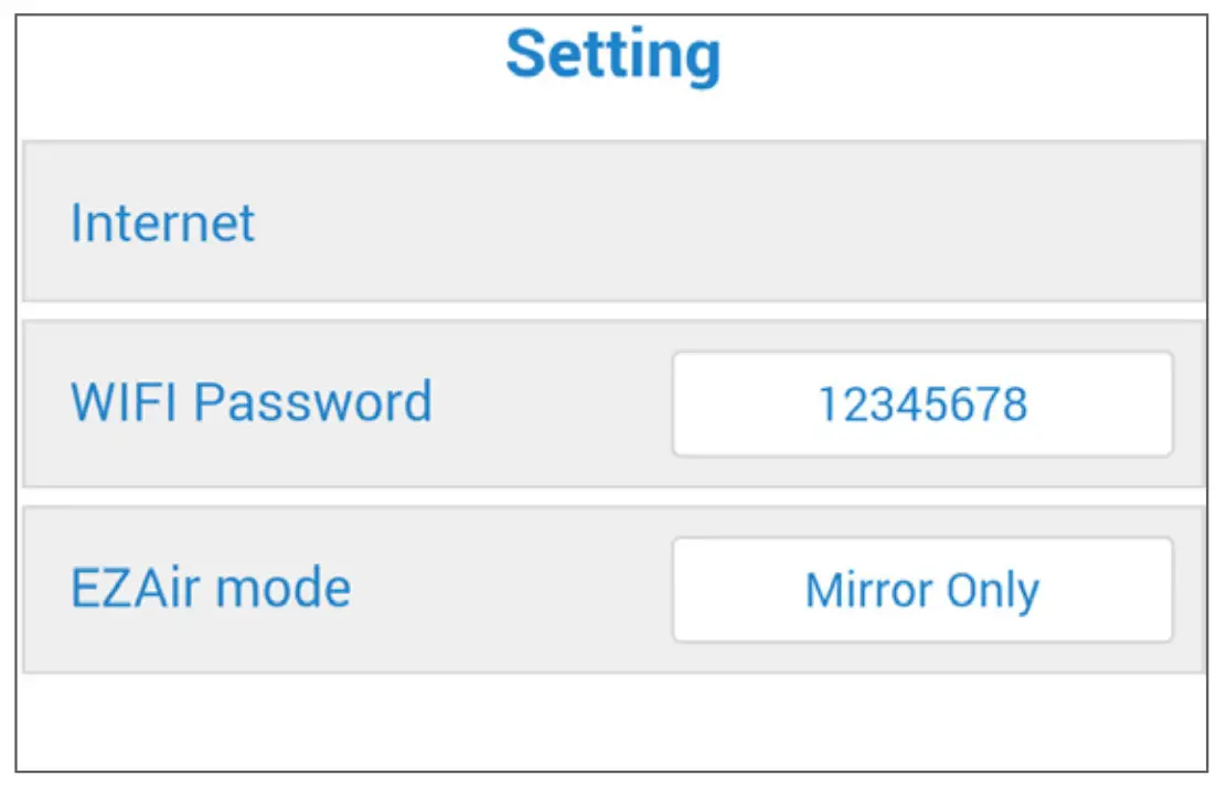 PHLIPS PicoPix Nano Mini Projector - The WiFi network setup interface