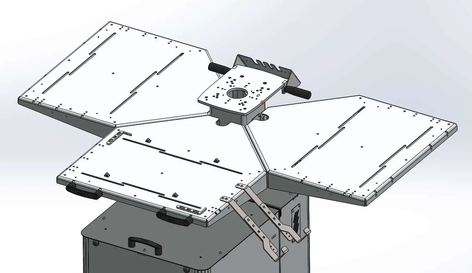 Alternatively use the pendant holder brackets for the wing tables
